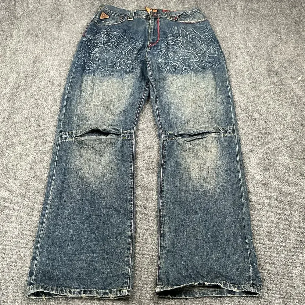 Akademiks Y2K Hip Hop Baggy Skate Denim Men’s Size 34